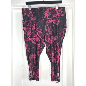 NEW Livi Lane Bryant Power Leggings Pink Tie Dye Wicking High Rise Crop 22/24